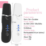 Ultrasonic Skin Scrubber Deep Face Cleaning Machine Peeling Facial Spatula Blackhead Remover Shovel Pore Cleaner