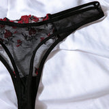 2023 Sensual Lingerie Woman Lace Transparent Underwear Fairy Embroidery Brief Sets Delicate Bra Kit Push Up Sex Suit