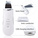 Ultrasonic Skin Scrubber Deep Face Cleaning Machine Peeling Facial Spatula Blackhead Remover Shovel Pore Cleaner