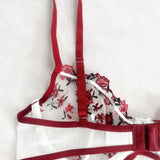 2023 Lingerie Sexy Floral Embroidery Underwear Transparent Lace Short Skin Care Kits Delicate Fairy Set Woman 2 Pieces Set