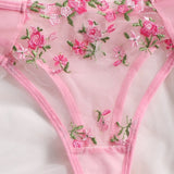 Woman 2 Pieces Lingerie Set Sexy Floral Embroidery Underwear Transparent Lace Short Skin Care Kits Delicate Fairy Set 2023