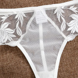 Fancy Lingerie Transparent Bra Panty Set Shoulder Strap Underwear 2-Piece Lingerie Set Sexy Erotic Transparent Lace Intimate