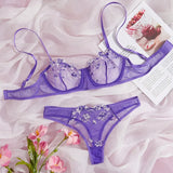 Exotic Bra 2 Pieces Floral Lace Lingerie Set For Women's Sexy Erotic Sets Embroidery Luxury Underwear Hot Sensual 2023 Fashion