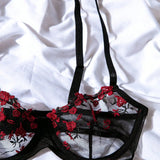 2023 Sensual Lingerie Woman Lace Transparent Underwear Fairy Embroidery Brief Sets Delicate Bra Kit Push Up Sex Suit