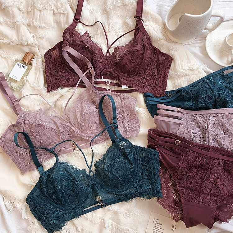 Cobalt Hollow Bra & Panties Set - Reverse Beauty