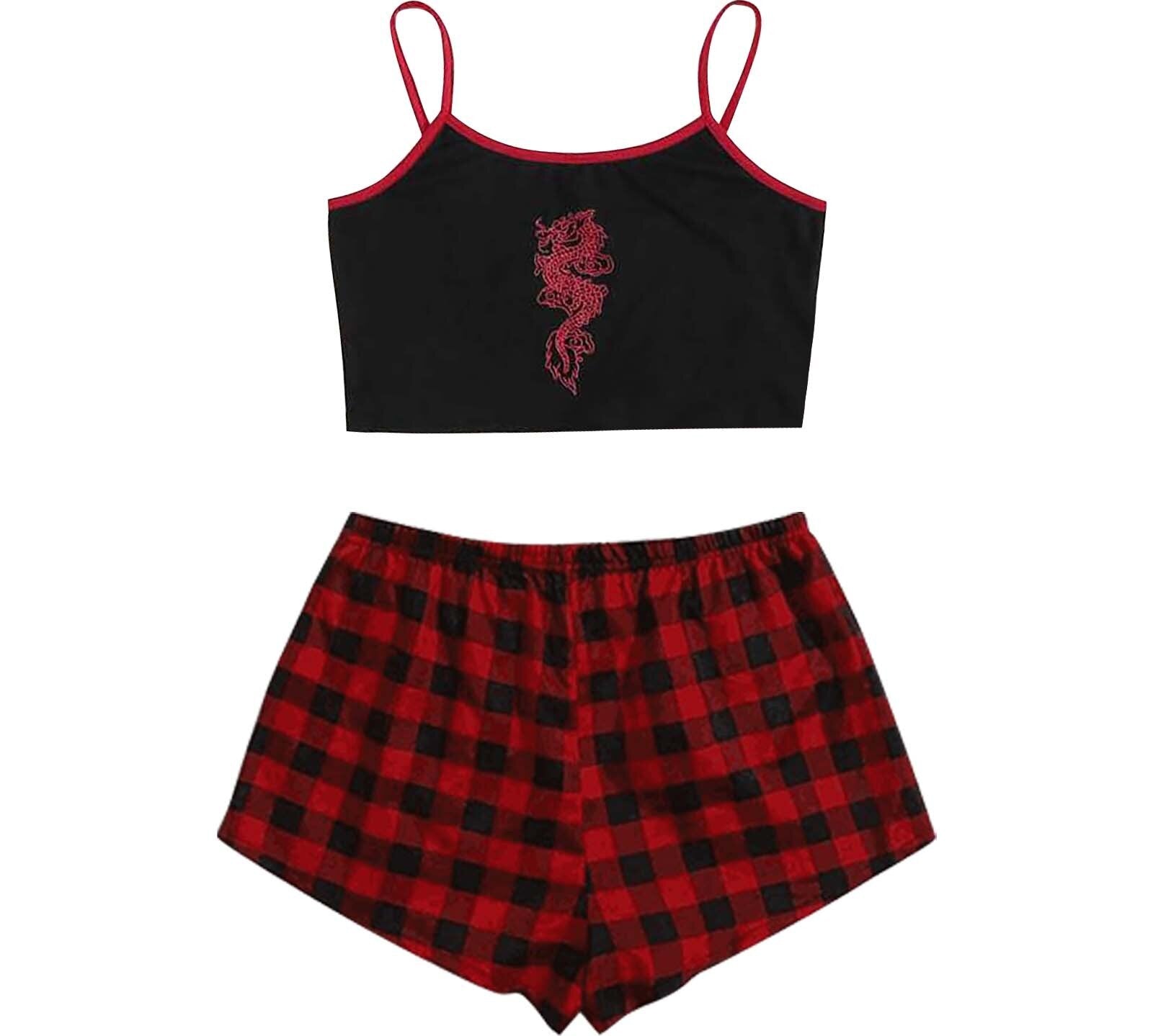 Slay Dragon - Plaid Print Sleepwear