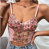 Floral Bandage Lace Embroidery Corset