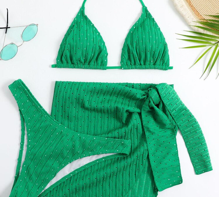 Ribbed Up: 3 Pieces Bikini Set