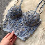 New Embroidery Lace Flowers French Women Underwear Steel Rubber Bone Push Up Bras Sexy Bralette Cute Lingerie  Sexy Body Shaping