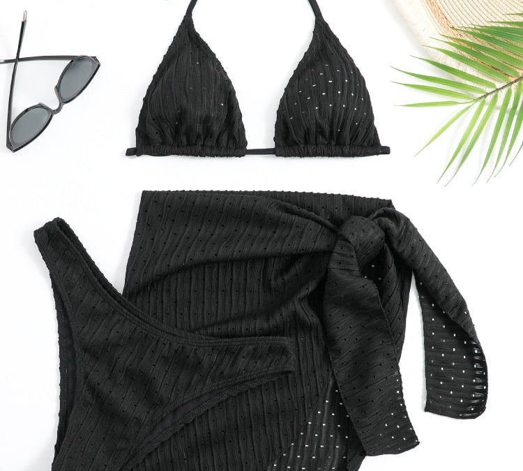 Ribbed Up: 3 Pieces Bikini Set