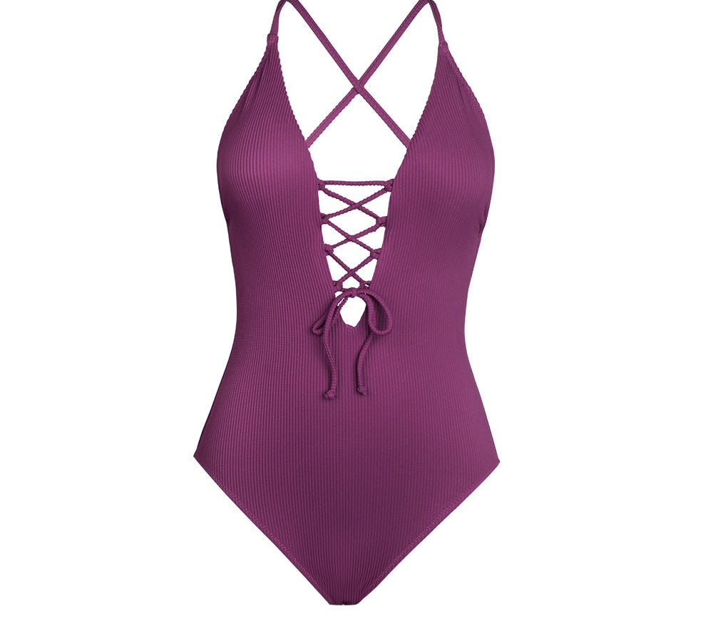 Solid Shaping One-piece Swimsuit